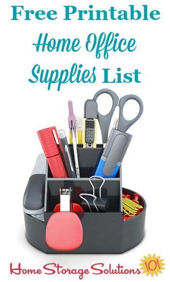 Free Printable Home Office Supplies List