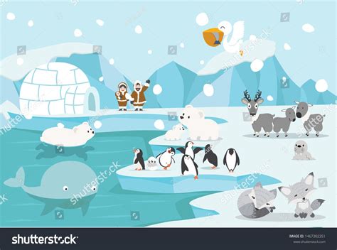 Animals North Pole Arctic Landscape Stock Vector (Royalty Free) 1467302351 | Shutterstock ...