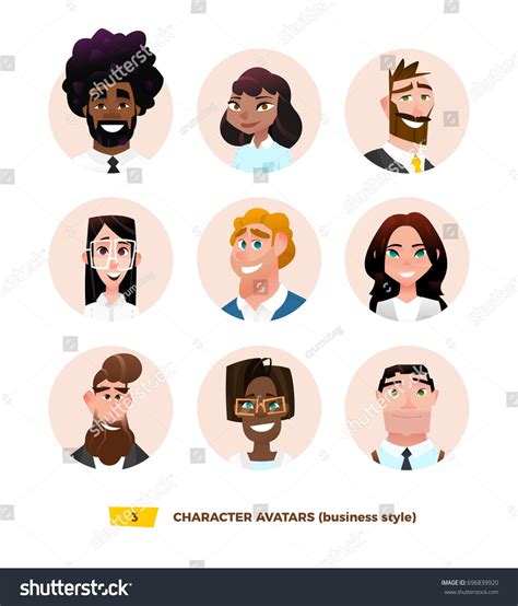 Characters Avatars Cartoon Flat Style Stock Vector (Royalty Free ...