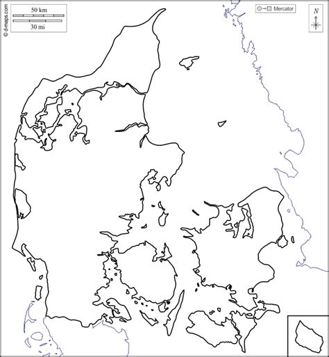 Denmark free map, free blank map, free outline map, free base map ...