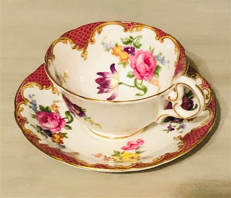 Aynsley England Bone China B971 Mauve/pink Roses Scalloped | Etsy