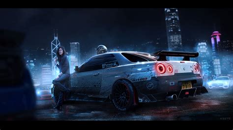 ArtStation - Nissan Skyline GTR R34