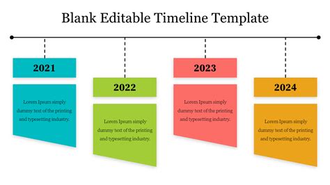 Ready To Use Blank Editable Timeline Template Slide