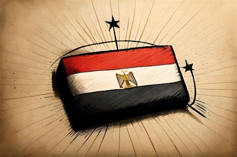 Premium AI Image | Pencil drawing of the flag of Egypt