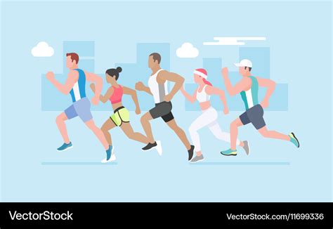 Running marathon Royalty Free Vector Image - VectorStock