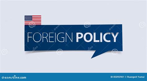 United States of America Foreign Policy Banner Isolated on Light Blue ...