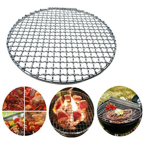 SPRING PARK BBQ Stainless Steel Barbecue Round Grill Mesh Wire Net Racks Grid Grate Picnic ...