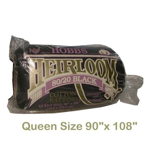 Hobbs 80% Cotton 20% Polyester BattingBlack ColourQueen Size 90"x108" by Hobbs Batting