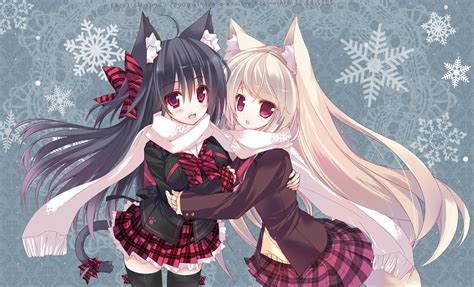 Wallpaper Cat Ears, School Uniform, Neko, Anime Girls, Scarf ...