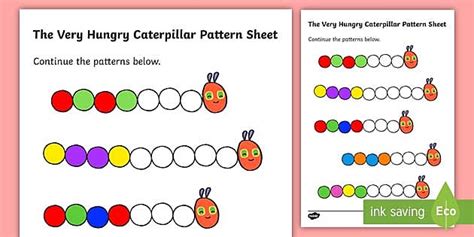 Very Hungry Caterpillar Worksheet for colour sequencing | NZ