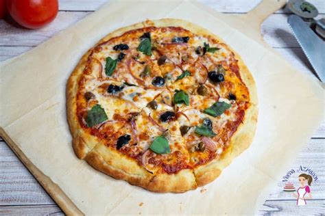 Delicious Olive Pizza Recipe with Red Onions and 5 Mins Pizza Sauce - Veena Azmanov Kitchen