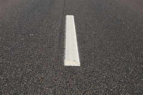 Asphalt Road With Single Solid White Line Road Marking Stock Photo ...