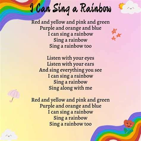 I Can Sing a Rainbow Printable Lyrics, Origins, and Video