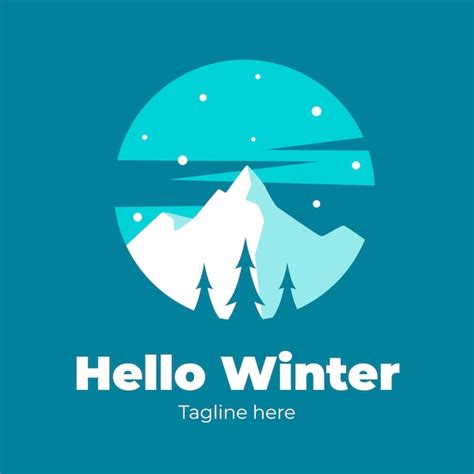 Premium Vector | Flat winter logo template