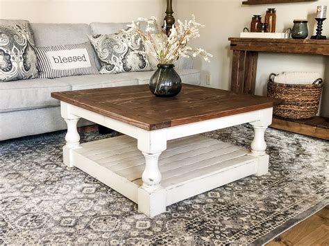 Rustic Baluster farmhouse Coffee Table (prov square) – The Love Made Home