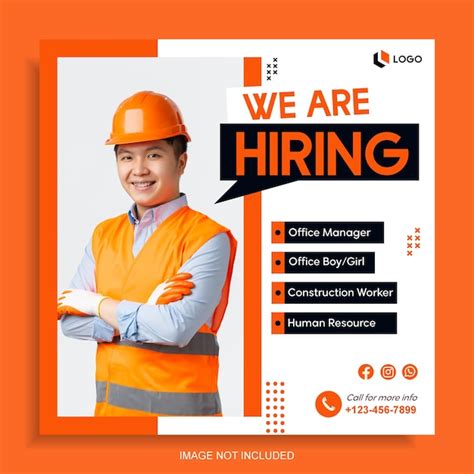 Premium Vector | We are hiring job vacancy banner or social media post template