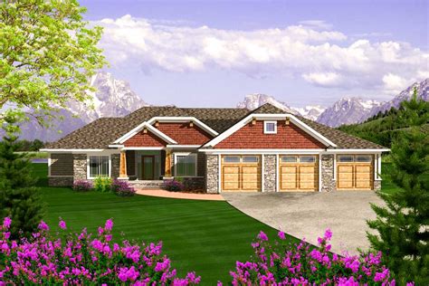 Craftsman Ranch With 3 Car Garage - 89868AH | Architectural Designs - House Plans