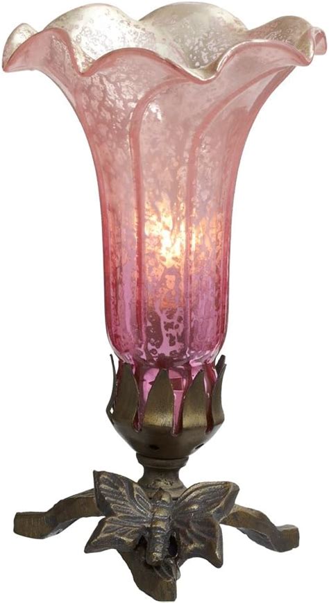 Amazon.com: Hand Blown Mercury Glass Lamp: 8 Inch Decorative Lily Flower Accent Table Lamp Shade ...