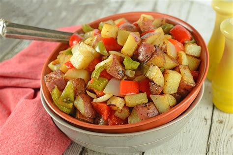 This is a traditional Potatoes O'Brien recipe, potatoes, bell peppers and onion, with one ...