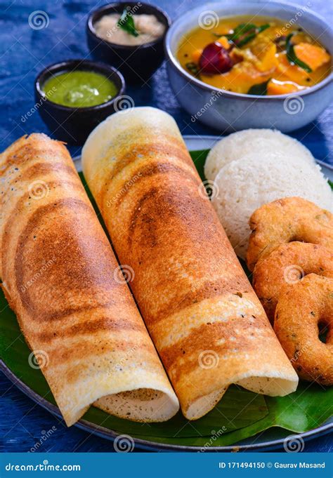 South Indian Cuisine -Dosa Platter Stock Photo - Image of dosai, idli: 171494150