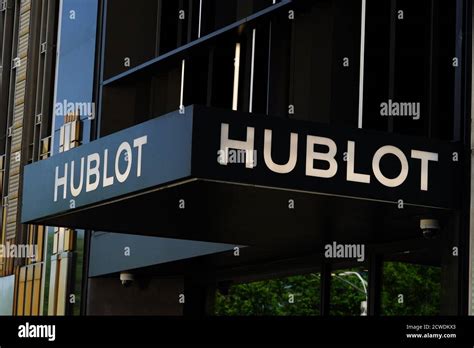 Hublot logo seen one at one of their branches Stock Photo - Alamy