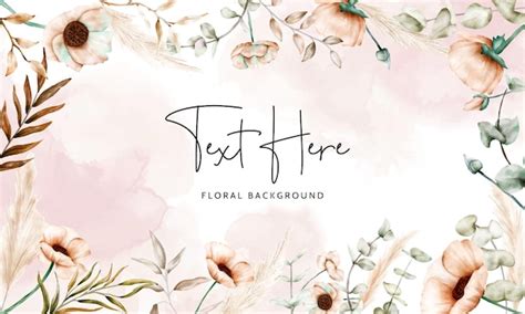 Free Vector | Bohemian floral background with beautiful poppy flower