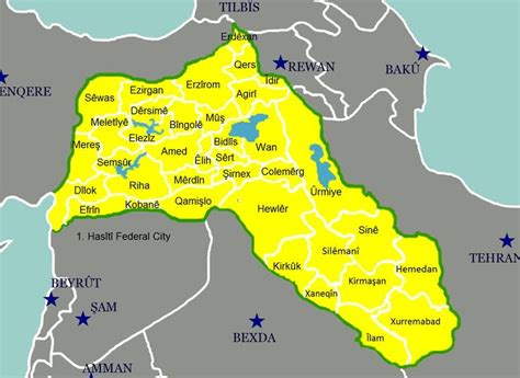 Kurdistan/Kurdia/Kurdey/Kürdiye Map