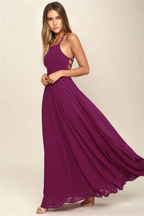 Strappy To Be Here Magenta Lace-Up Maxi Dress | Maxi dress, Magenta ...