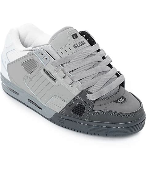 Globe Sabre Dark Grey, Grey & White Skate Shoes | Zumiez