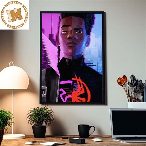 Spider Man Across The Spider Verse Miles And Prowler Morales Splits Hero And Villain Home Decor ...