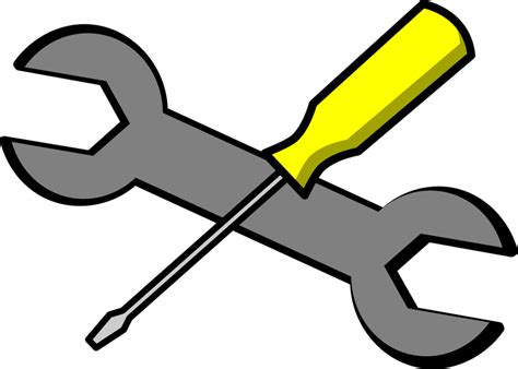 Public Domain Clip Art Image | Screwdriver and wrench icon | ID: 13925018418721 ...