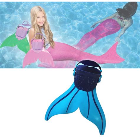 Mono Swimming Fin Flippers Mermaid Tail For Youths Children Kids Diving Monofin Teens Adjustable ...