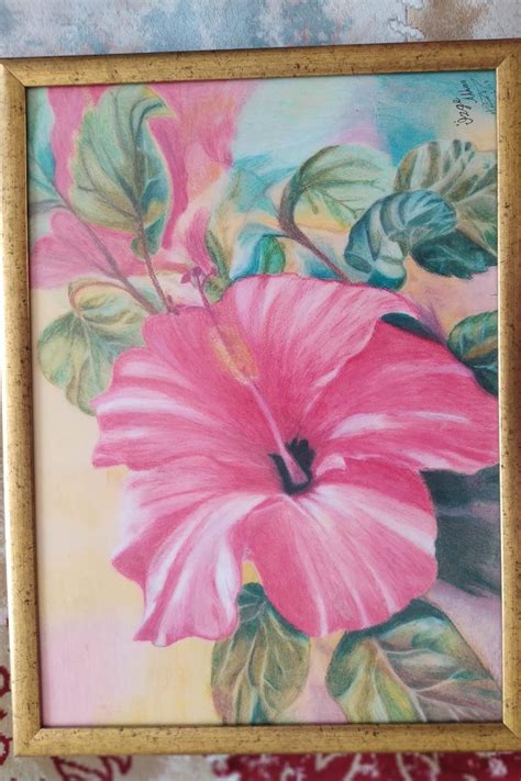 A Marvelous Flower with crayons painting | Etsy