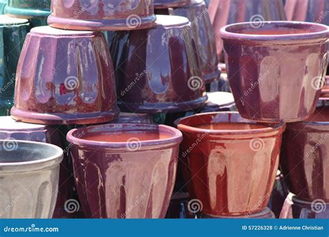 Purple Pots stock photo. Image of decorations, yard, burgundy - 57226328