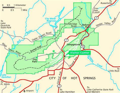 Hot Springs area road map