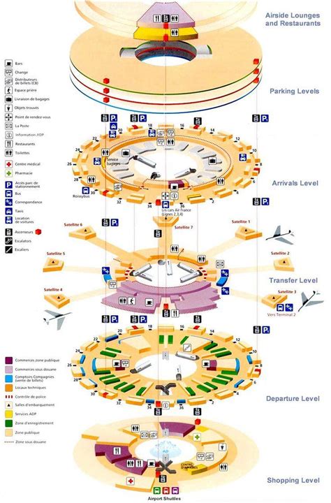 CDG airport terminal 1 map - Map of CDG airport terminal 1 (France)