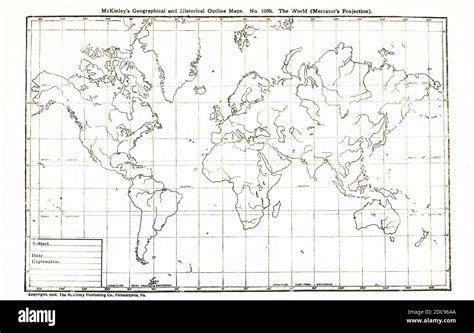 Black And White World Map Mercator
