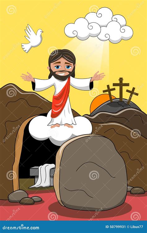 Jesus Christ Resurrection Tomb Rising Stock Vector - Illustration of belief, death: 50799931