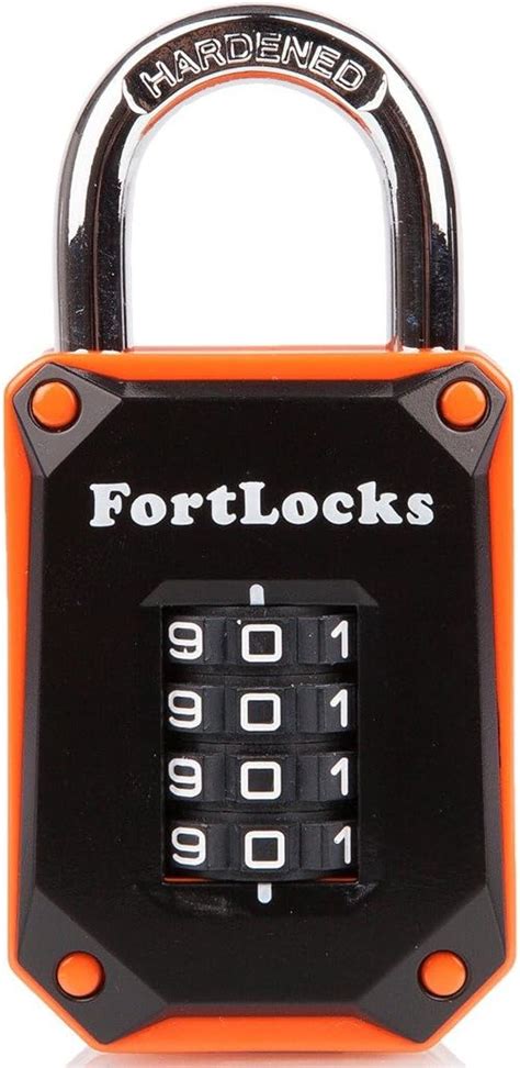 FortLocks Gym Locker Lock - 4 Digit, Heavy Duty, Hardened Stainless ...