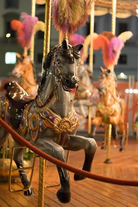 Florence, Italy - 23 April, 2018: Carousel Merry-go-round on the Piazza Della Repubblica in Late ...