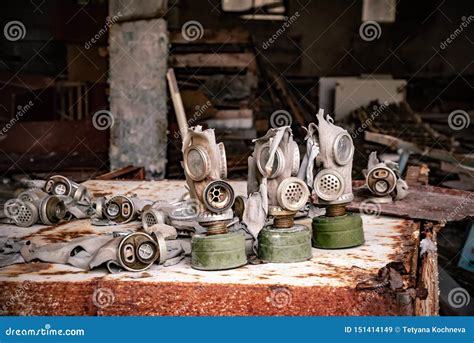 Old Gas Mask in Settlement, Chernobyl Exclusion Zone Ukraine Stock ...