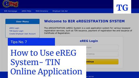 How to Use BIR eREG System- TIN Number Online Application[Easy and Fast Steps] - YouTube