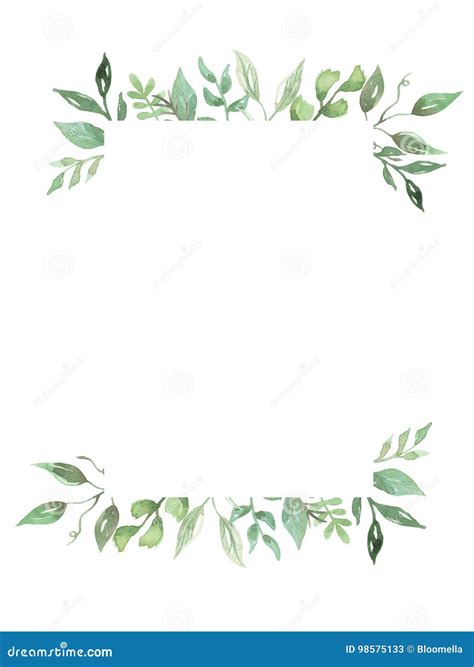 Floral Clipart Watercolour Wreath Leaves Frame Digital Download Embellishments Papercraft etna ...