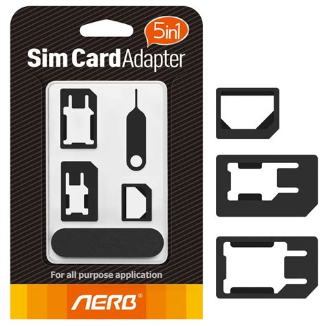 Amazon.com: Aerb 5in1 Nano Micro Sim Card Adapter Kit with Sander Bar and Tray Open Needle: Cell ...