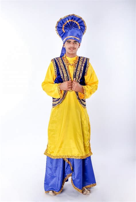 Yellow-blue Bhangra Dance Costume in Blue & Yellow Color Combination, Rs 999 /piece | ID ...