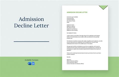 Sample Offer of Admission Letter in Google Docs, Word, Pages, Google Docs, PDF - Download ...