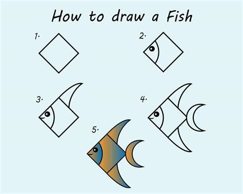 Step by step to draw a Fish. Drawing tutorial a Fish. Drawing lesson ...