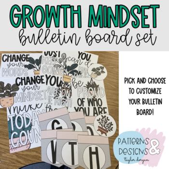 Growth Mindset Bulletin Board Set by Patterns and Designs | TPT