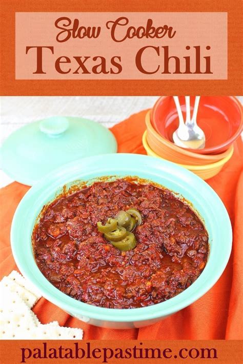 Slow Cooker Texas Chili | Recipe | Slow cooker texas chili, Sweet potato lentil soup, Texas chili