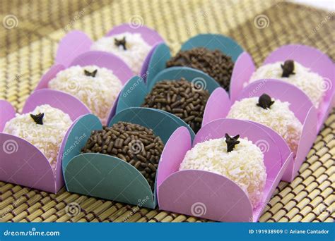 Traditional Brazilian Sweet, Brigadeiro and Beijinho Stock Image ...